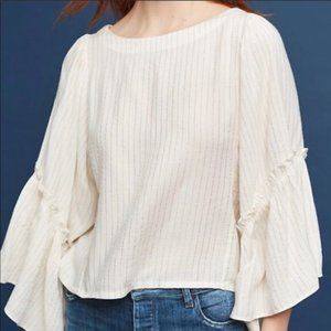 Anthropologie Gold Striped Blouse